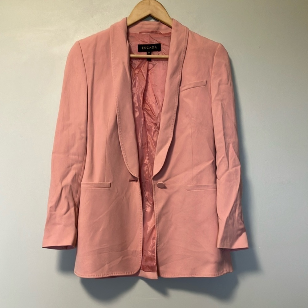 Escada Pink Blazer Lightweight Suit Jacket